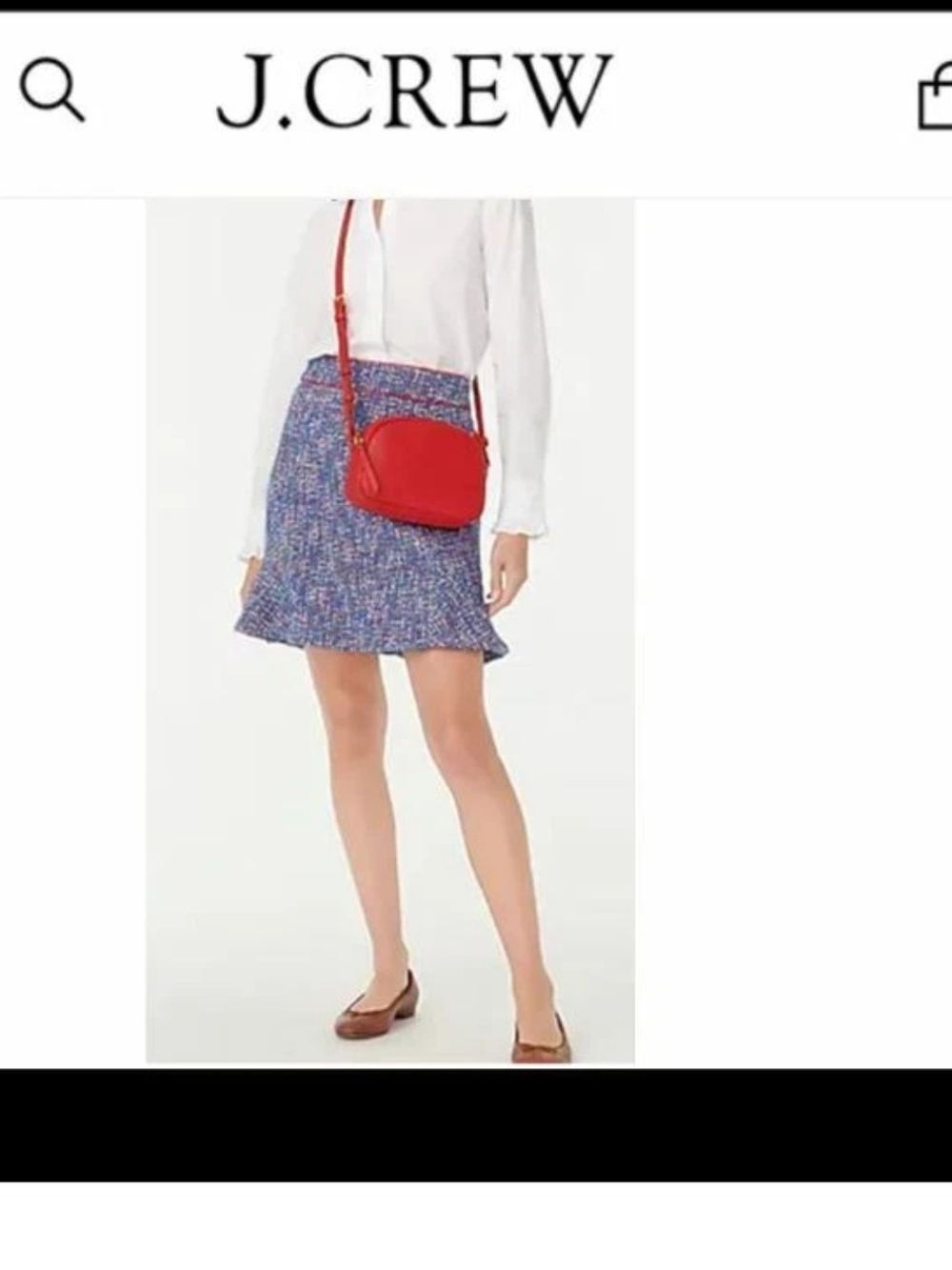 J. Crew Fluted Skirt In Autumn Tweed Fabric Made In Italy